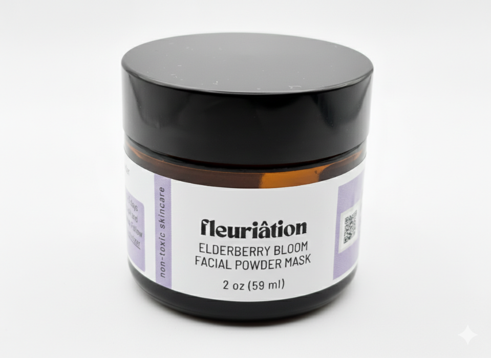 Elderberry Bloom Facial Mask by Fleuriation with kaolin clay and elderberry powder
