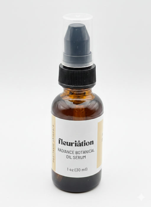 Hydrate + Glow Facial Oil Serum by Fleuriation with rosehip and sea buckthorn oil