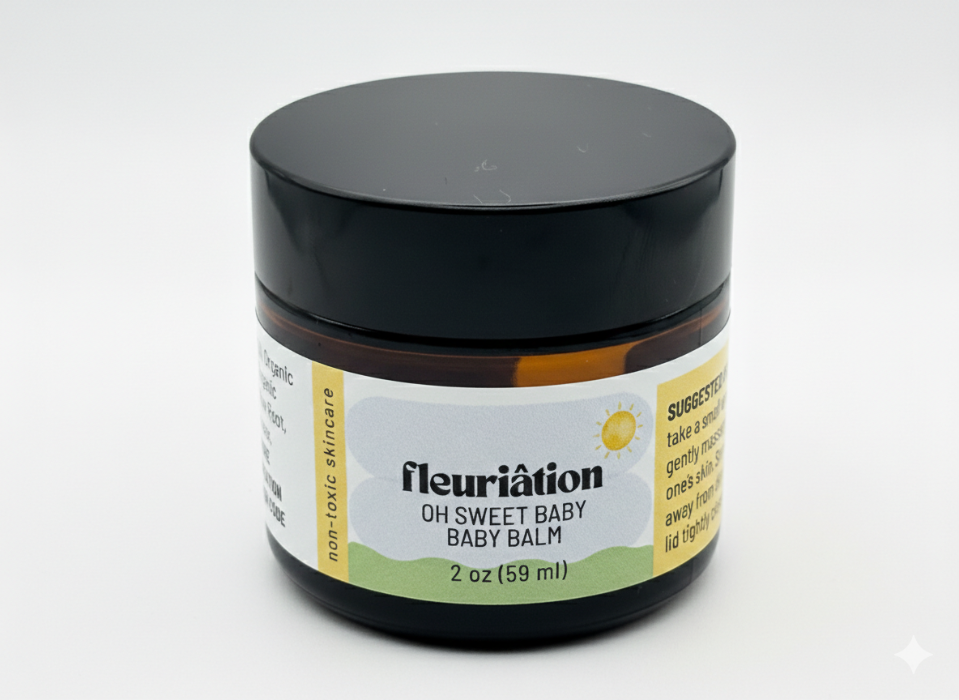 Natural baby balm with marshmallow root and plantain leaf