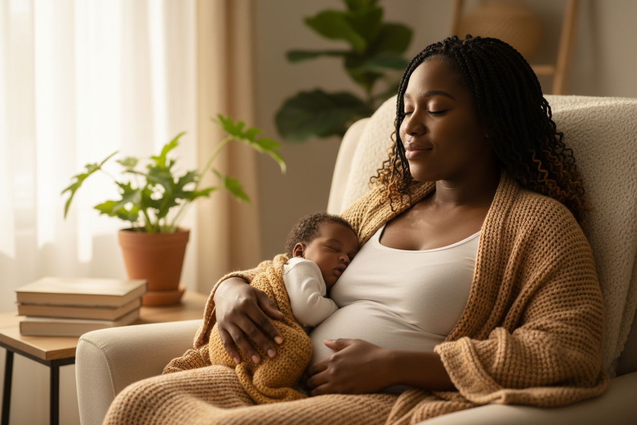 Picture of Black woman during postpartum
