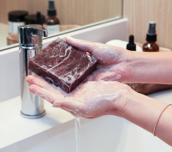 Natural facial cleansing bar with rosehip and rice milk